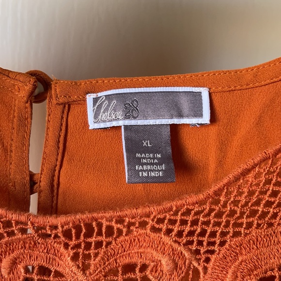 Chelsea28 Burnt Orange Lace Sleeveless Top - Picture 4 of 4
